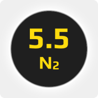 Азот (N2) 5.5 (99,9995%) в баллоне 2л 150 бар, соединение  W21,6x1/14'' (DIN 6)